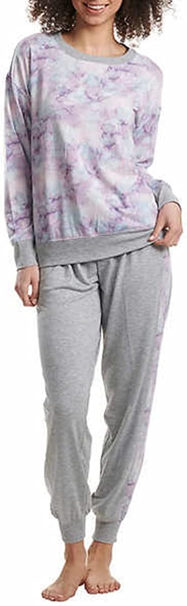 Splendid Womens Long Sleeve Crewneck Top And Jogger Pants 2 Pieces Pajama Set