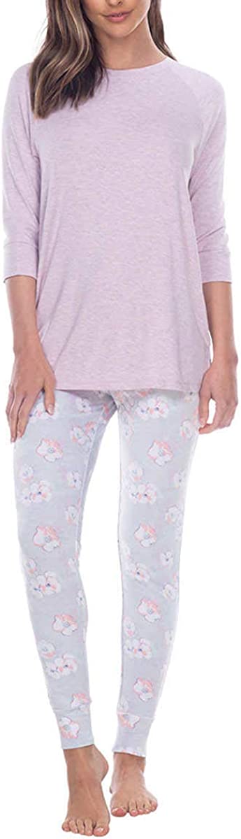 Honeydew Womens Top And Pant Lounge Set 2 Pieces,Light Purple,X-Large