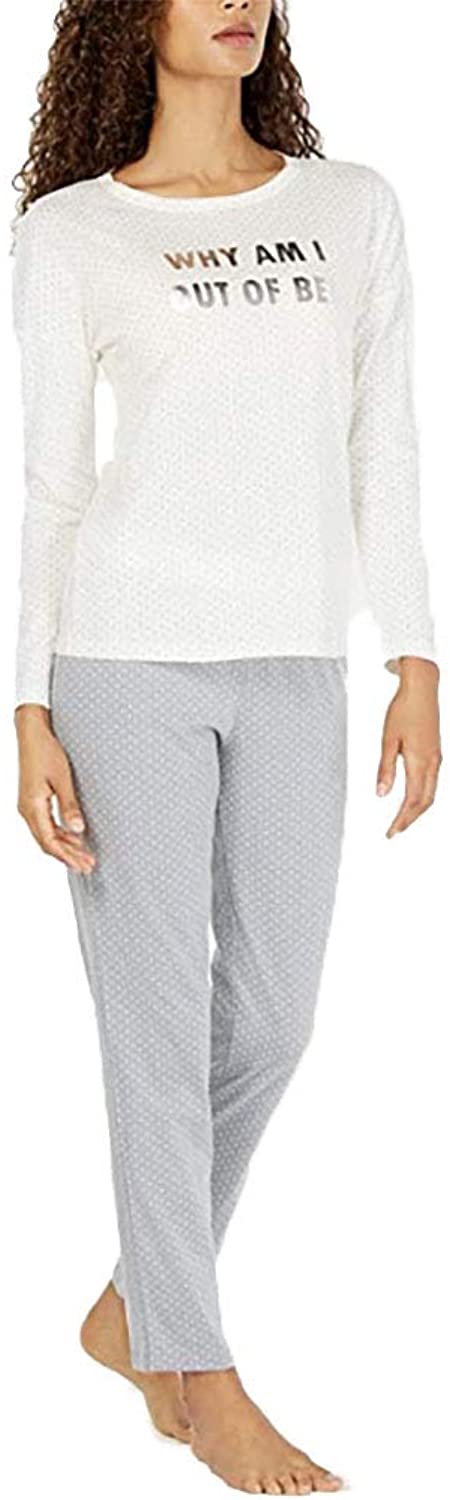Jenni By Jennifer Moore Womens Graphic Long Sleeves Pajama Top