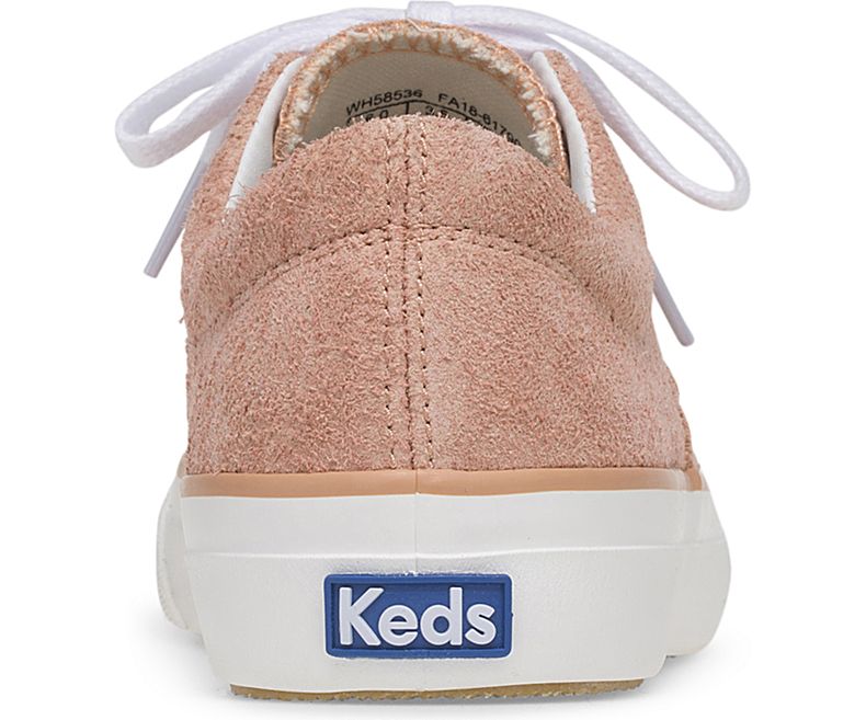 Keds Womens Anchor Hairy Suede Sneakers Coral 6.5