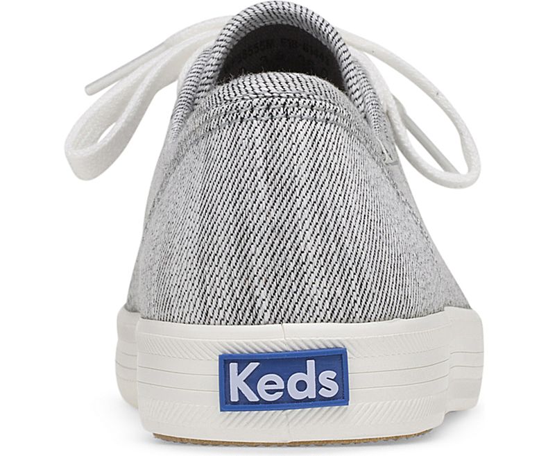 Keds Womens Kickstart Denim Twill Sneakers White/Black 10