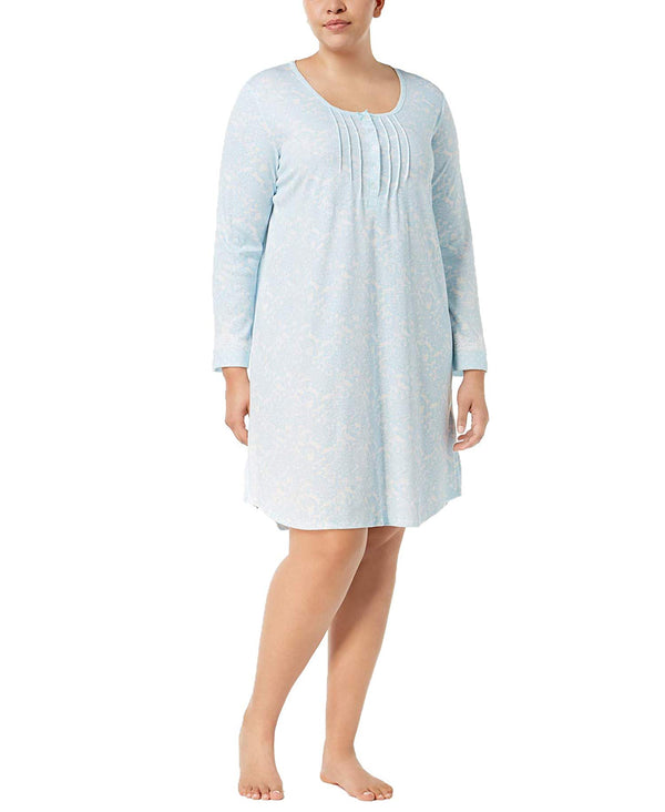 Miss Elaine Womens  Plus Size Paisley Print Nightgown