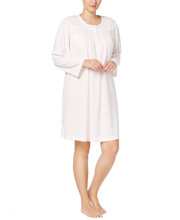 Miss Elaine Womens Plus Size Embroidered Brushed Knit†Nightgown