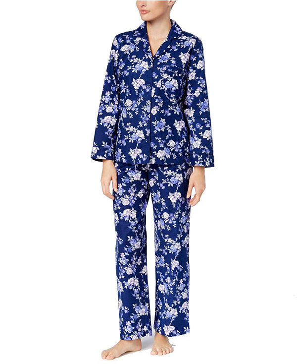 Charter Club Womens Button Down Flannel Pajama Set