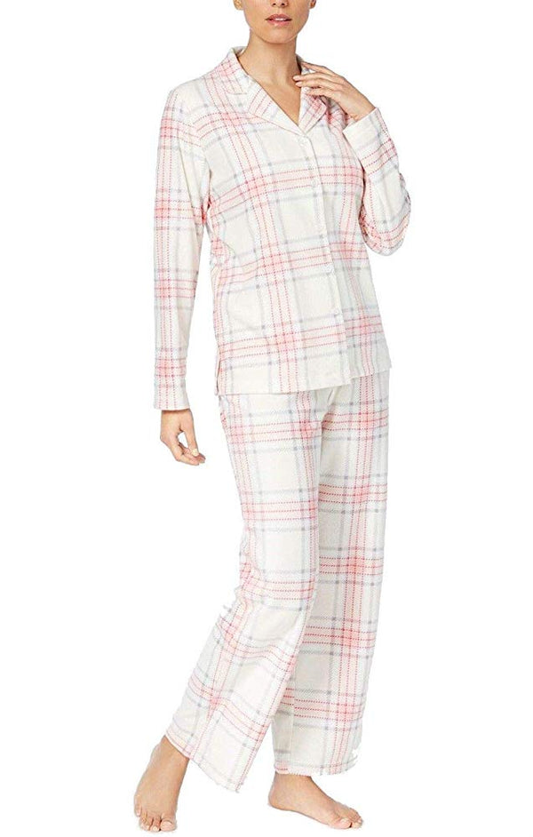 Charter Club Womens Printed Fleece Pajama Set