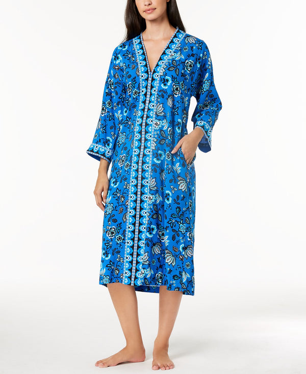 Charter Club Womens Woven Printed Long Gown