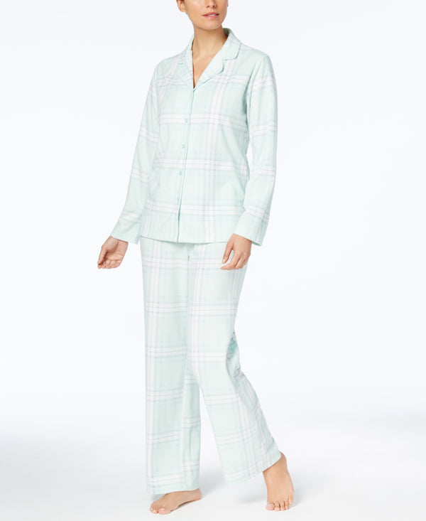 Charter Club Womens Printed Fleece Pajama Set Plaid 3XL