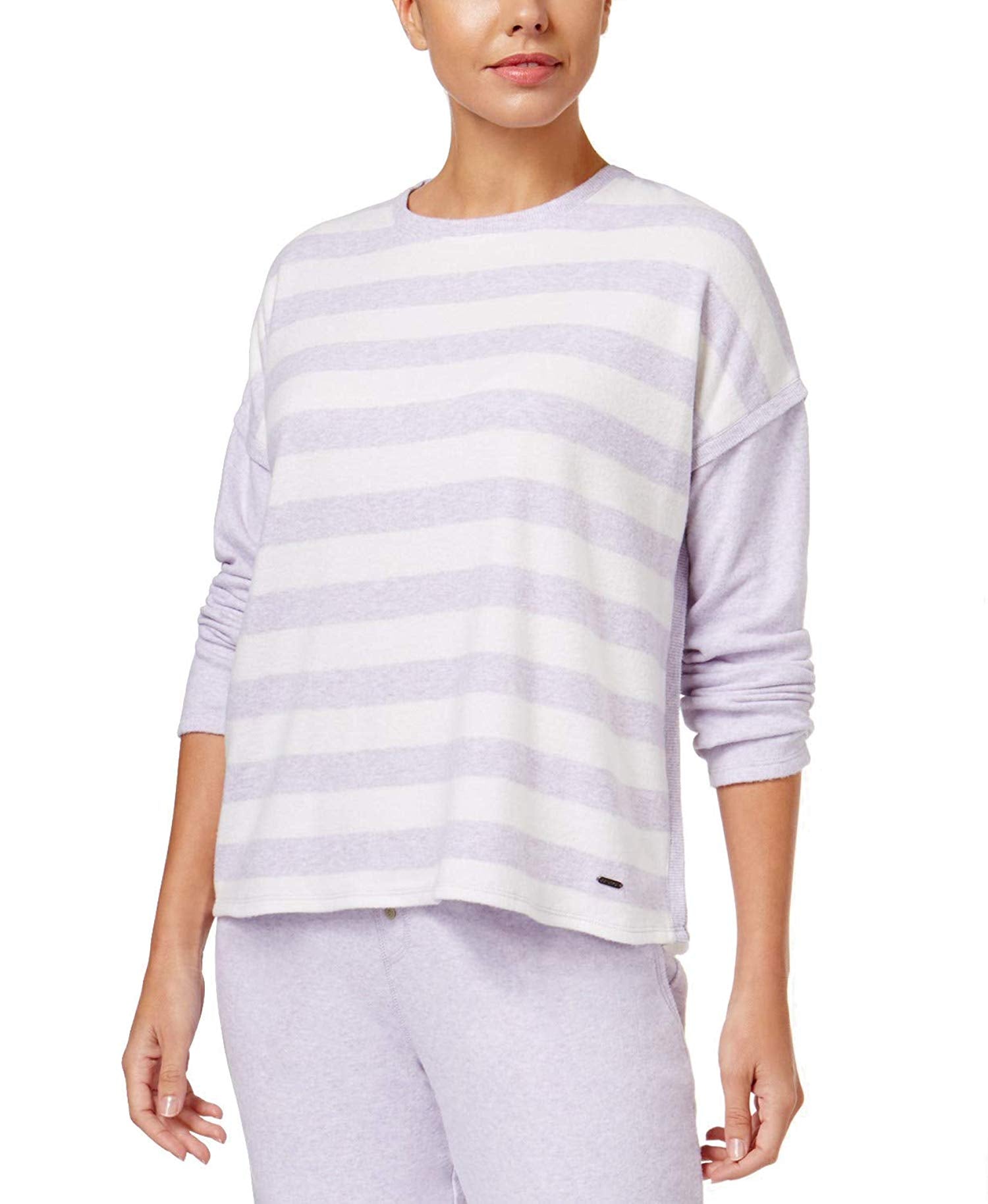 Nautica Womens Striped Sweater Knit Lounge Pajama Top