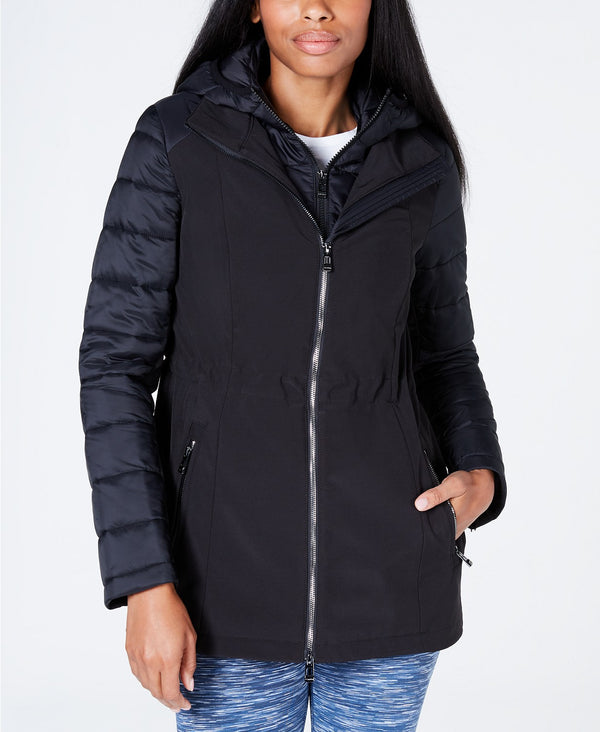 Calvin Klein Womens Quilted Sleeve Soft Shell Jacket
