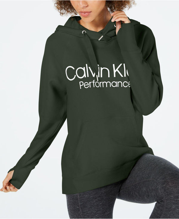 Calvin Klein Womens Performance Logo Fleece Hoodie