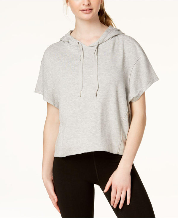 Calvin Klein Womens Relaxed Short Sleeve Cropped Hoodie