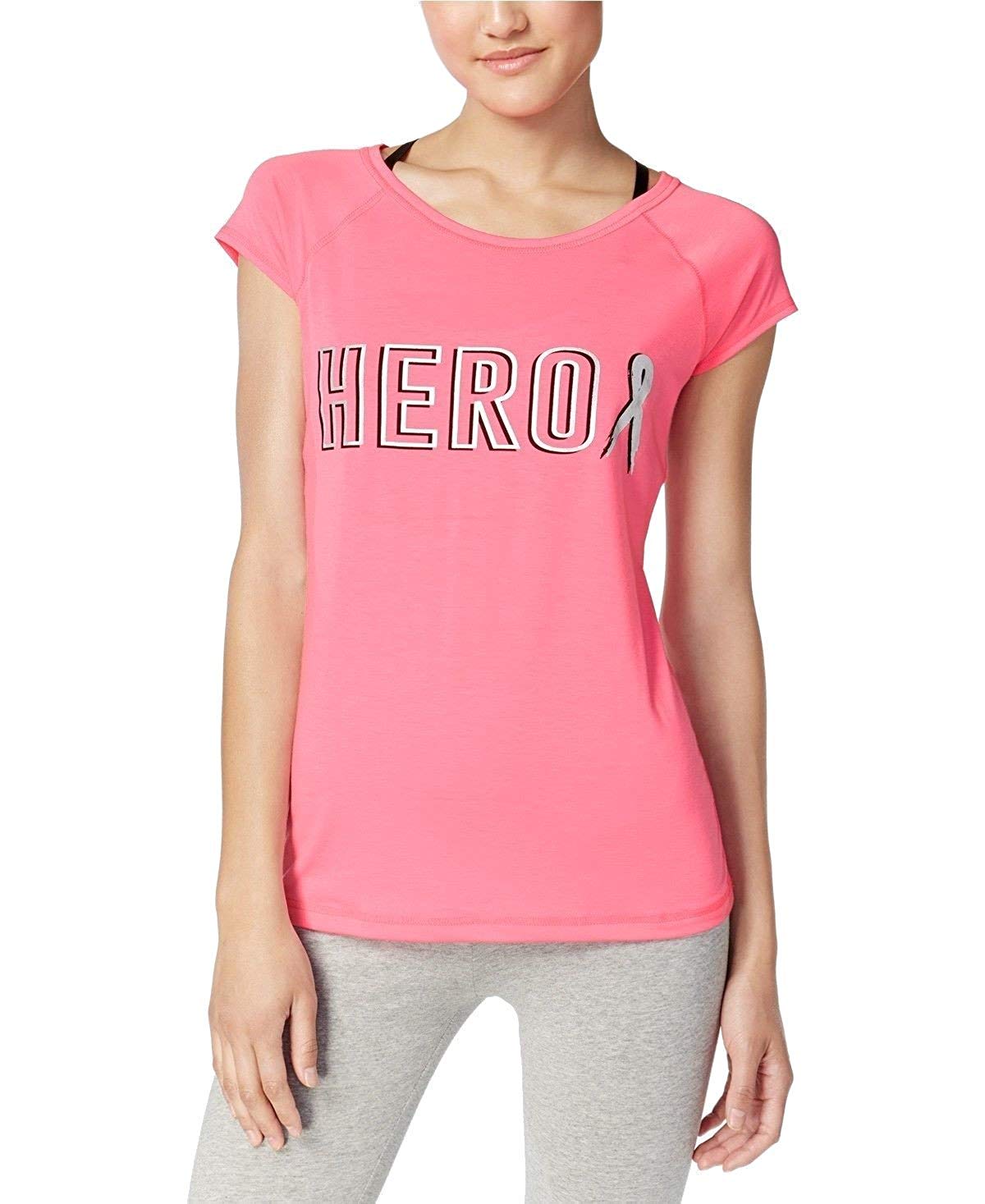 Ideology Womens BCRF Hero Graphic Short Sleeves T-Shirt