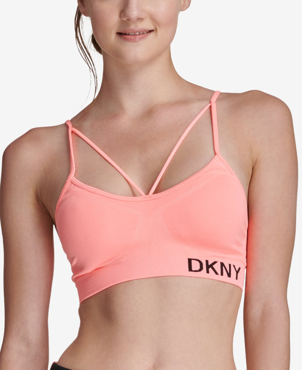 DKNY Womens Sport Strappy Low-Impact Sports Bra