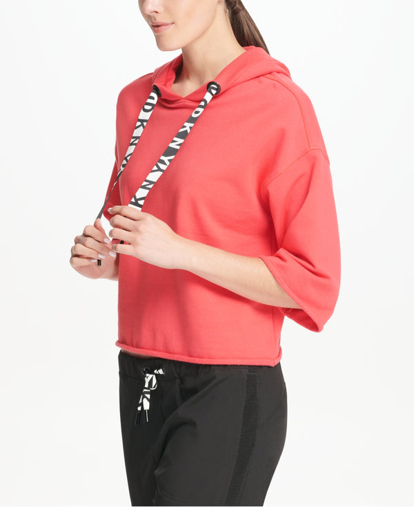DKNY Womens Sport Relaxed Cropped Hoodie