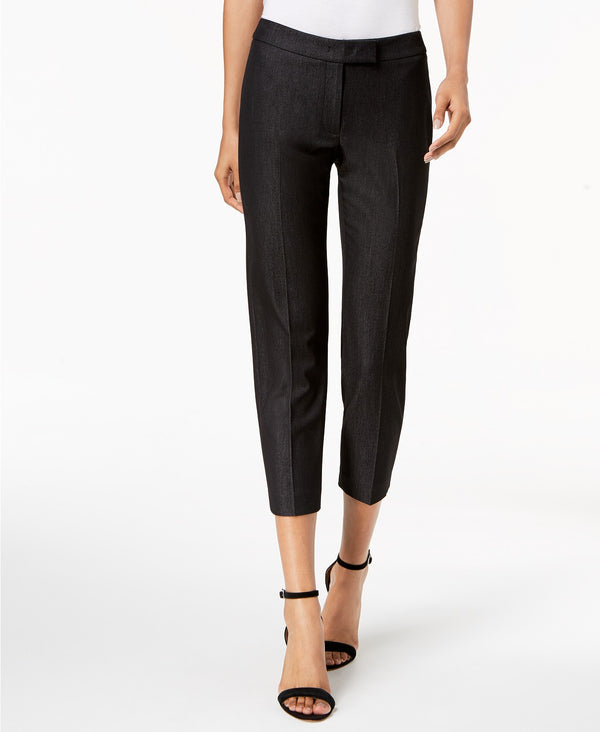 Anne Klein Womens Extend-Tab Cropped Pants