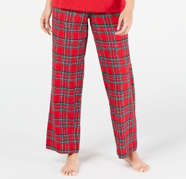 Family Pajamas Womens Mix It Brinkley Plaid Pajama Pants,Red,Large