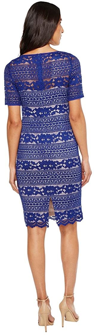 Adrianna Papell Womens Corded Stripe Lace Dress