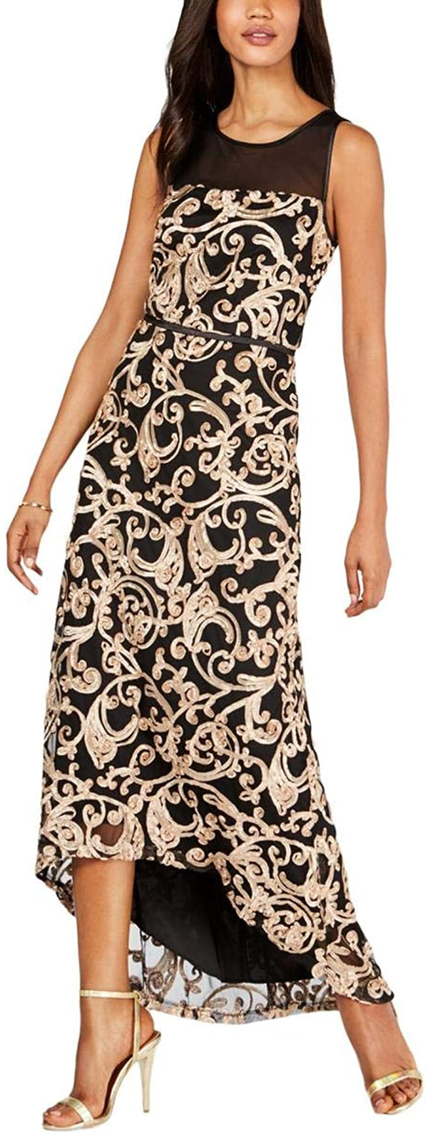 Connected Apparel Womens High Low Soutache Gown