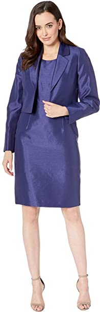 Le Suit Womens Shiny Kiss Front Jacket And Dress
