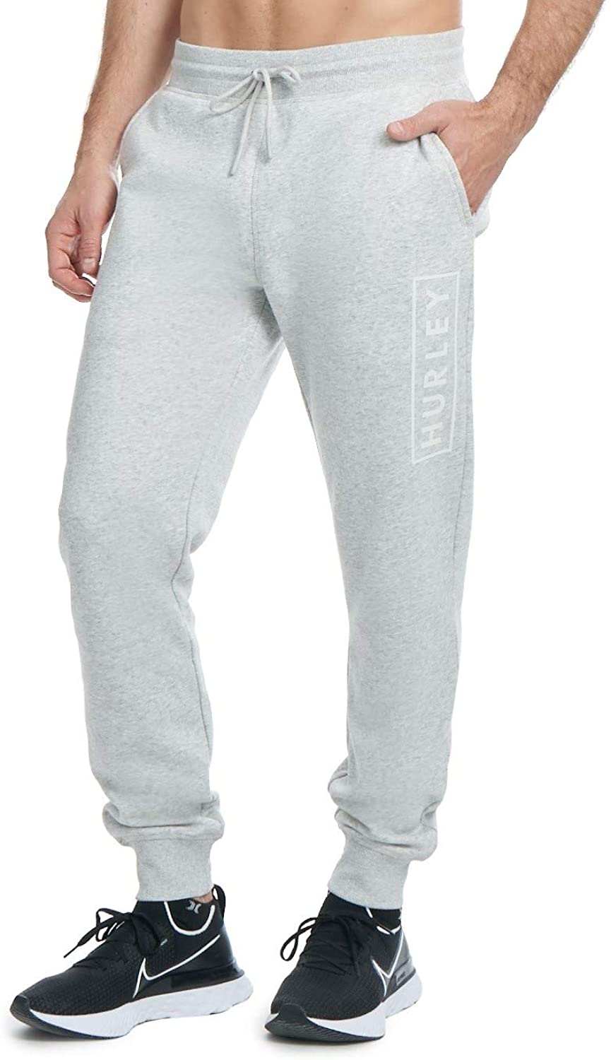 Hurley Mens Boxed Logo Relaxed Fit Fleece Joggers