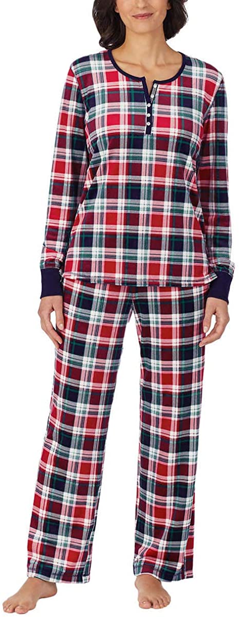 Nautica Womens Fleece Pajama Sleepwear 2 Piece Set