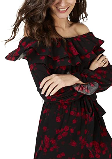 MICHAEL Michael Kors Womens Floral Off-The-Shoulder Dress