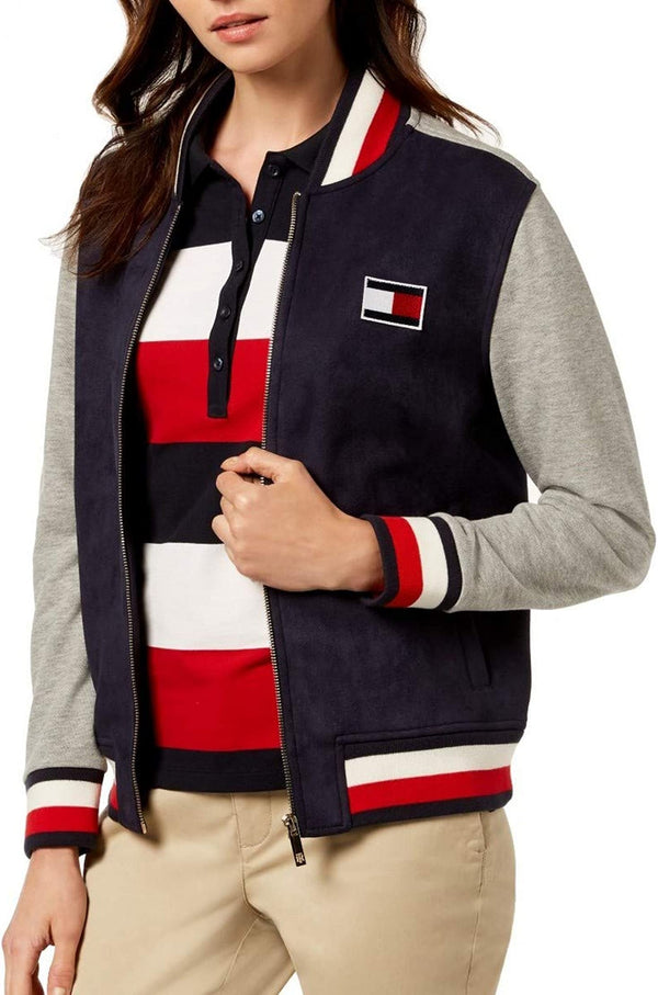 Tommy Hilfiger Womens Colorblock Bomber Jacket
