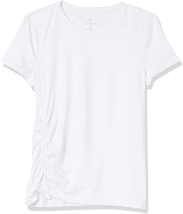 Danskin Womens Side Scrunch Short Sleeve T-shirt