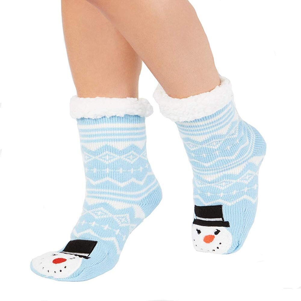 allbrand365 designer brand Womens Snowman Slipper Socks