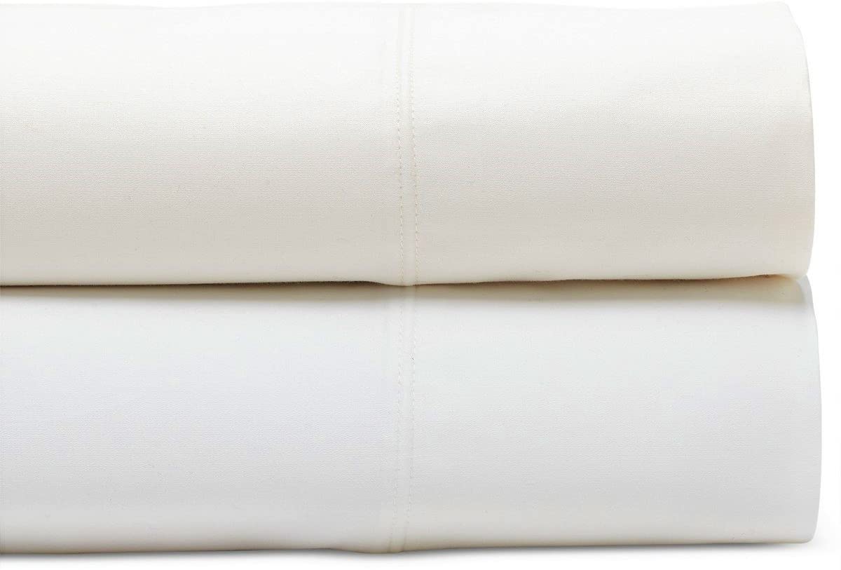 Nicozy 1000 Thread Count Egyptian Cotton Ivory Queen Flat Hotel Collection