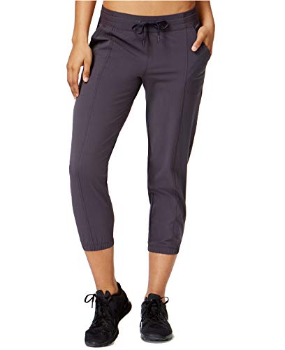 Ideology Womens Woven Cropped Pants Deep Charcoal Small