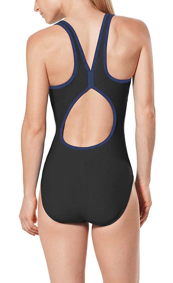 Speedo Womens Keyhole Colorblock Swim Suit