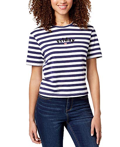 Rebellious One Juniors Cotton Friday Embroidered T-Shirt