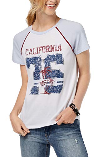 Rebellious One Juniors' Cotton California Graphic T-Shirt White Medium
