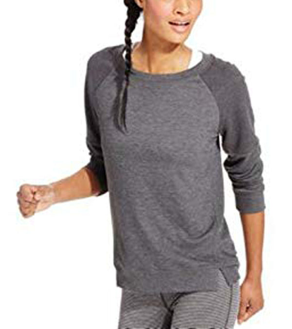 Ideology Women's Long-Sleeve Sweater Medium Charcoal Grey