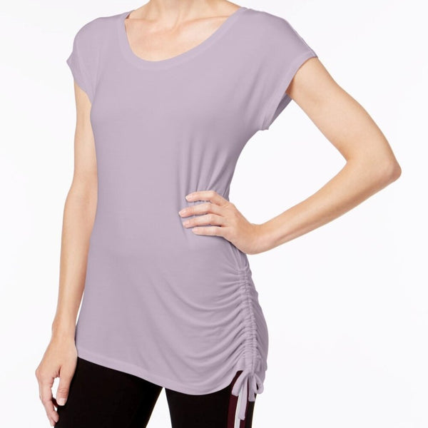 Ideology Womens Side Tie T-Shirt,Lavender Bloom,XX-Large