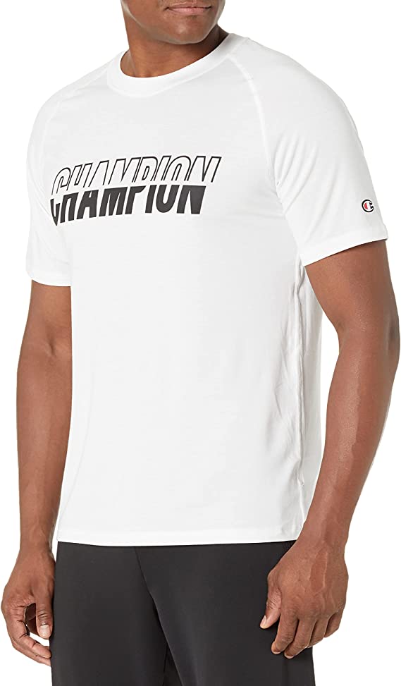 Champion Mens City Sport Logo Graphic T-Shirt,White,Large