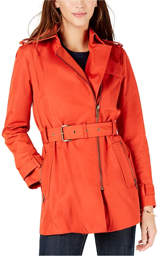 Michael Michael Kors Womens Belted Trench Coat Brghttrrcott Petite Small