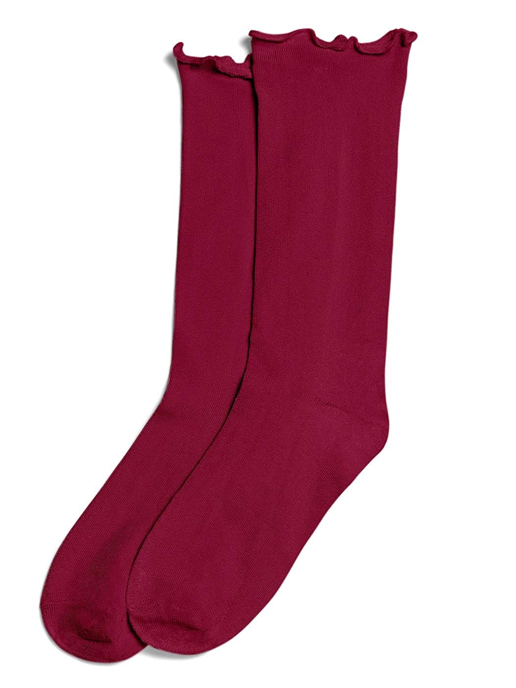 HUE Women Socks 1 Pair Ultra soft Ruffled Luster Socks with Relaxed Grip