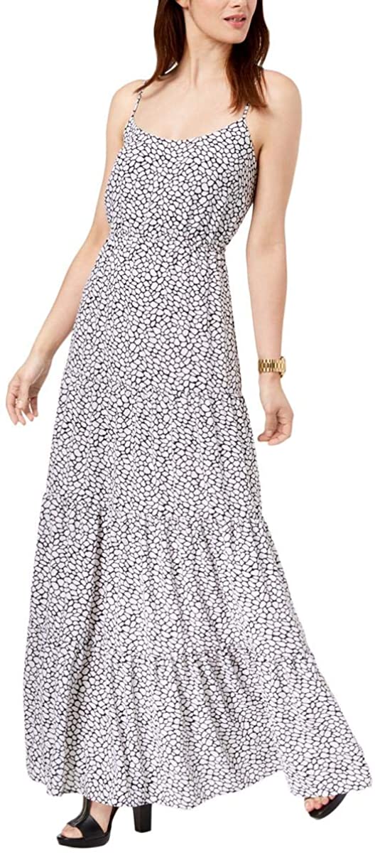 Michael Kors Womens Printed High Waist Maxi Dress