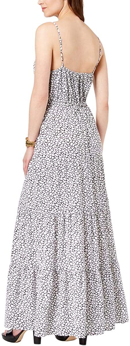Michael Kors Womens Printed High Waist Maxi Dress