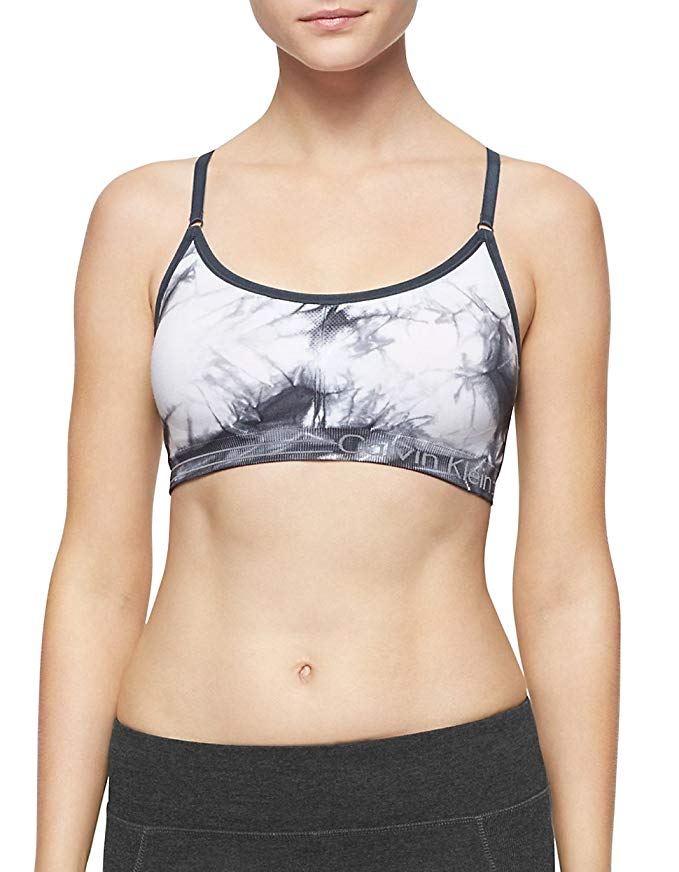 Calvin Klein Womens Low-Impact Printed Sports Bra Size X-Small