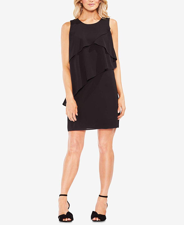 Vince Camuto Womens Asymmetrical Tiered Shift Dress