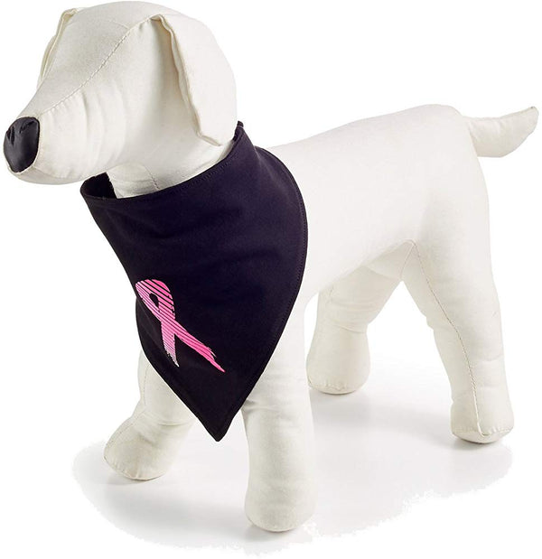Ideology Womens Printed Breast Cancer Dog Bandana Classic Black L/XL