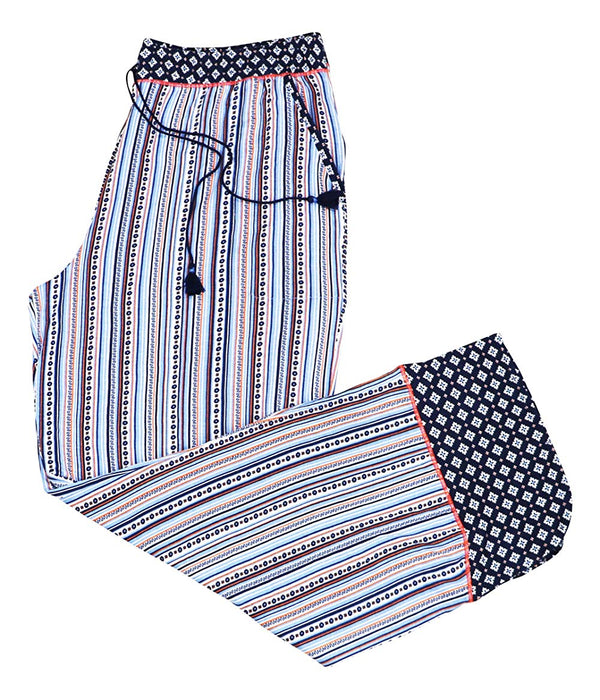 Layla Womens Plus Size Printed Drawstring Tie Pajama Pants