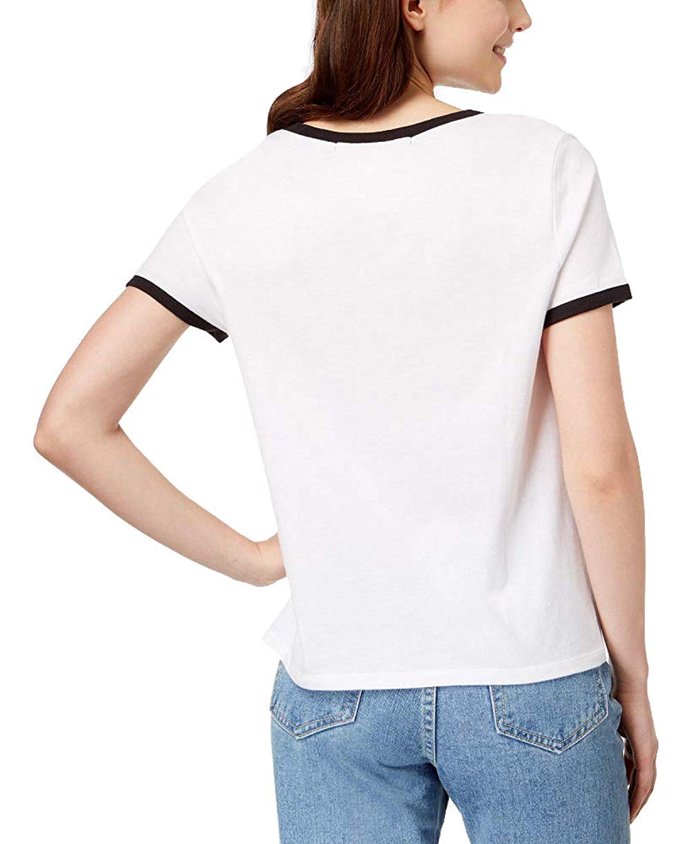 Rebellious One Juniors Cotton Graphic Ringer T-Shirt