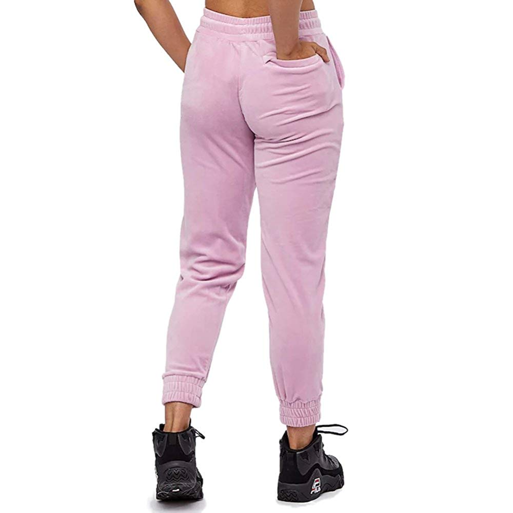 Fila Womens Olympia Velour Jogger Pants Orchid Bouquet X-Large