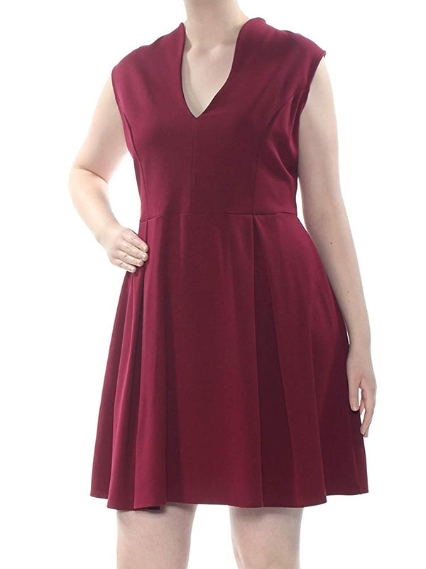 Soprano Womens Plus Size Pleated Fit And Flare Dress