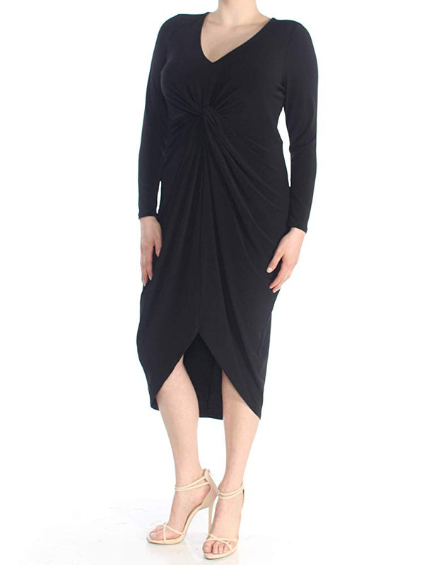 Soprano Womens Trendy Plus Size Twist Front Bodycon Dress