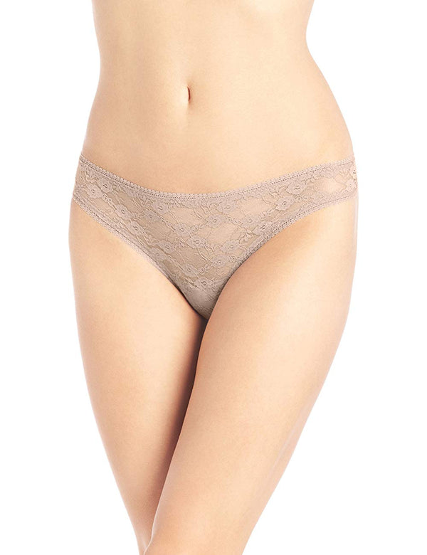 On Gossamer Womens Allover Lace Thong Panty